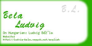 bela ludvig business card